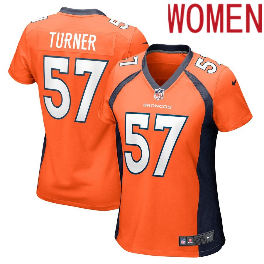 Women Denver Broncos #57 Billy Turner Nike Orange Game Player NFL Jersey